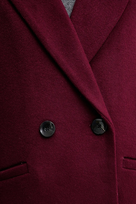 Vlněný kabát Answear.LAB WA24.KPD003 burgundské
