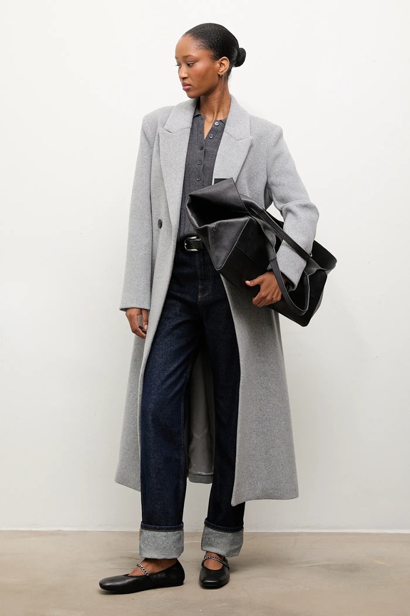 Volnen plašč Answear Lab siva WA24.KPD004