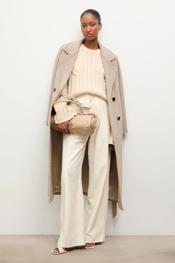 Μάλλινο παλτό Answear Lab μαλλί καφέ WA24.KPD006