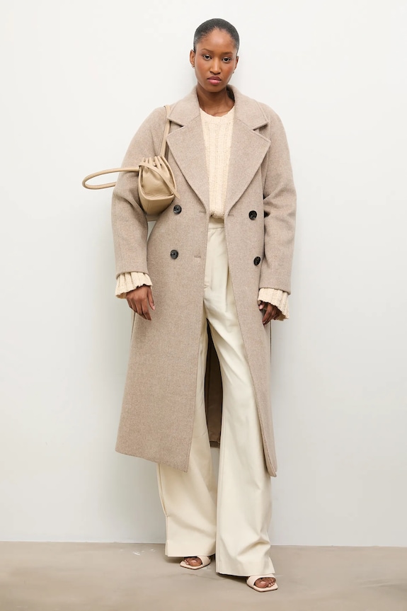 Μάλλινο παλτό Answear Lab WA24.KPD006 καφέ WA25