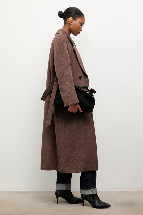 Answear.LAB cappotto in lana WA24.KPD006 marrone WA25