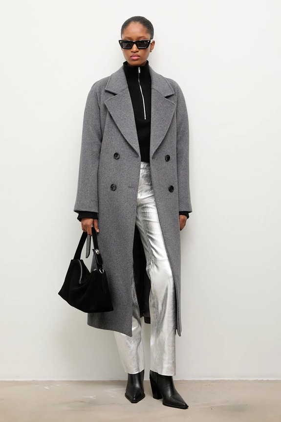 Answear Lab cappotto in lana WA24.KPD006 grigio