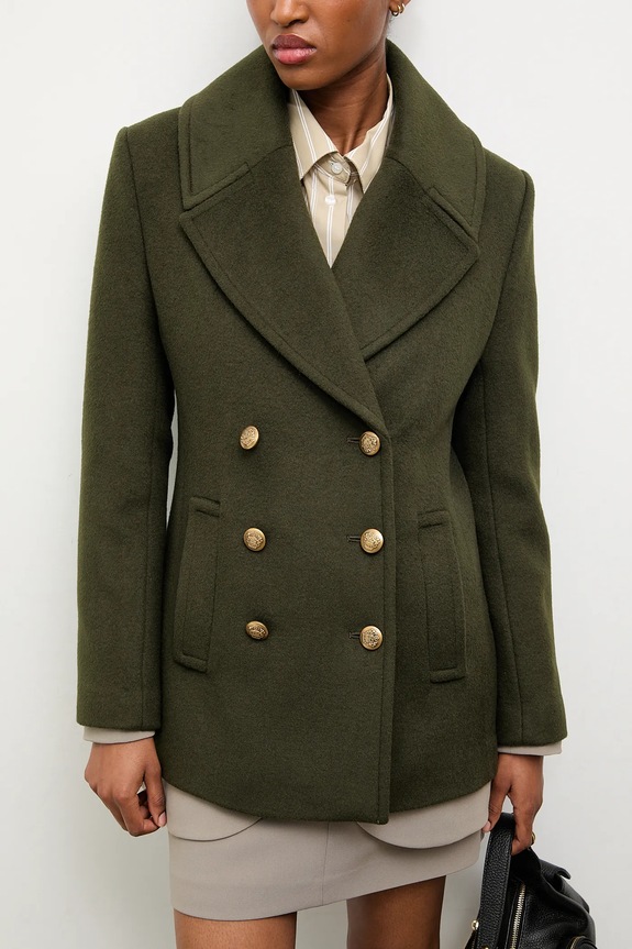 Volnen plašč Answear.LAB S podlogo zelena WA24.KPD020