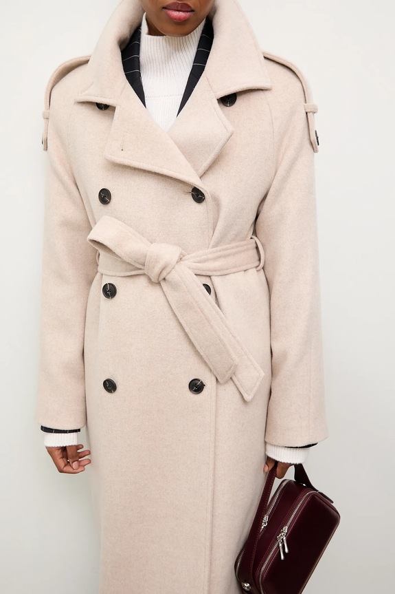 Answear.LAB płaszcz wełniany WA24.KPD021 beżowy
