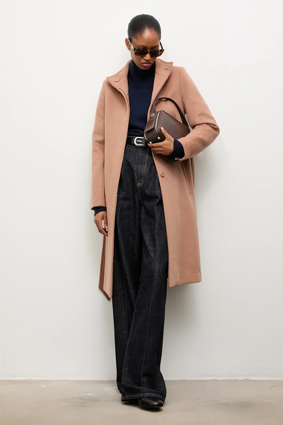 Answear.LAB cappotto in lana non isolato marrone WA23..KPD006