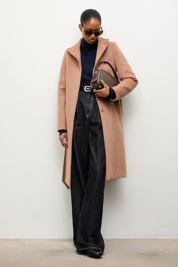 Answear.LAB cappotto in lana non isolato marrone WA23..KPD006