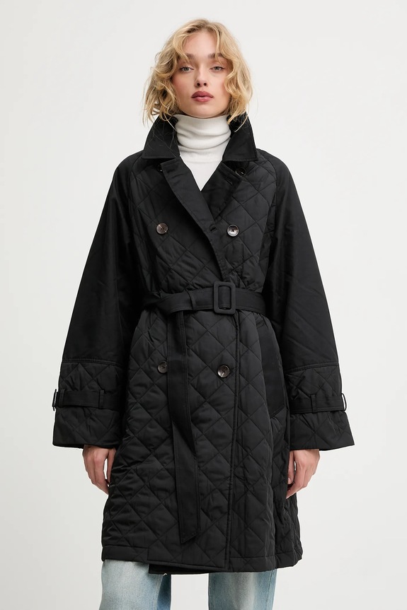 Answear.LAB płaszcz WA24.KPD050 czarny WA24