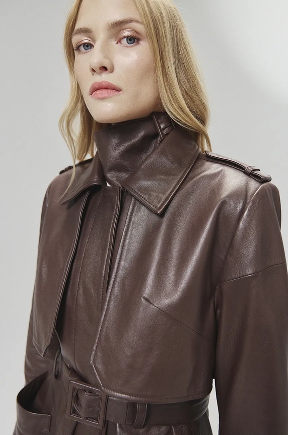 Answear.LAB płaszcz skórzany WA24.KPD101