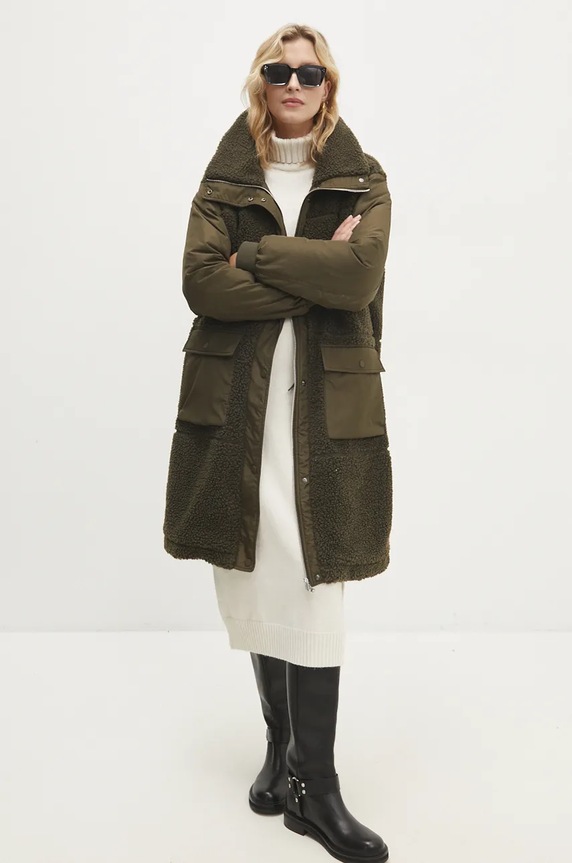 Jakna Answear.LAB WA24.KUD004 zelena WA24