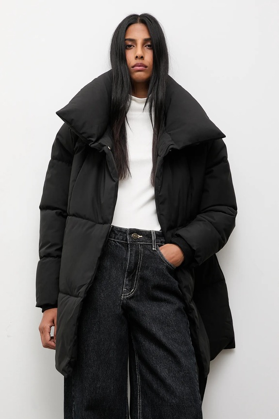 Answear.LAB kurtka pikowana damska bez kaptura czarny WA24.KUD019
