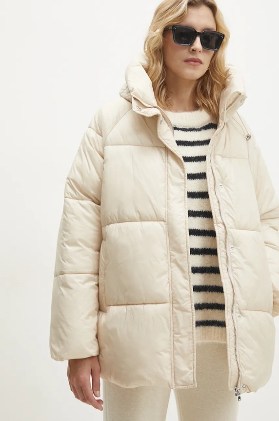 Bunda Answear.LAB oversize béžová WA24.KUD026