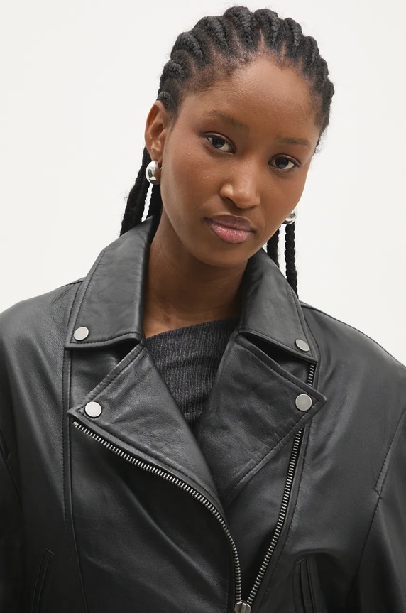 Answear Lab ramoneska skórzana WA24.KUD103 czarny