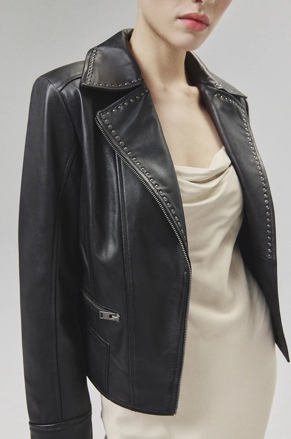 Answear Lab kurtka skórzana nieocieplane czarny WA24.KUD106