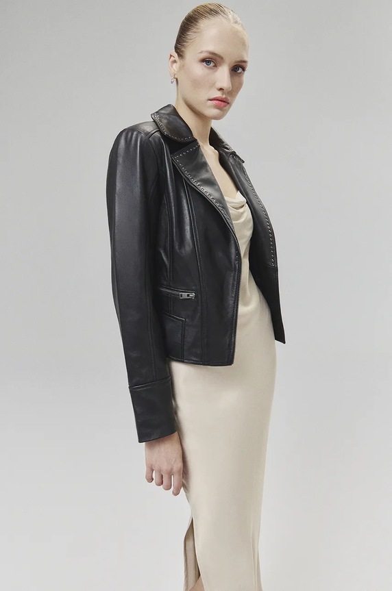 Answear Lab kurtka skórzana czarny WA24.KUD106