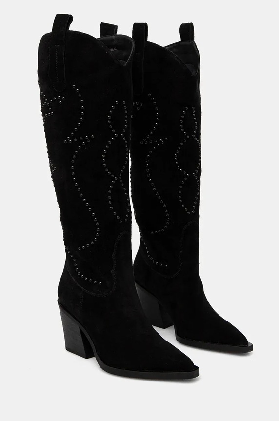 Elegantni škornji iz semiša Answear.LAB črna wa24.obd02N.cd