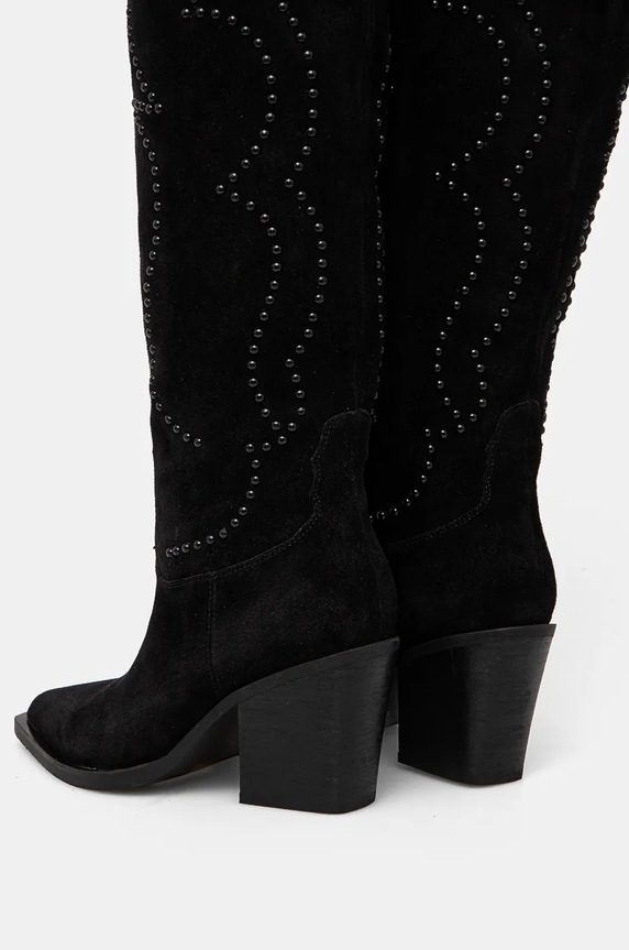 Elegantni škornji iz semiša Answear.LAB wa24.obd02N.cd črna