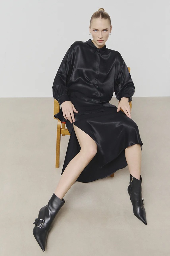 Φούστα Answear.LAB WA24.SDD008 μαύρο WA24