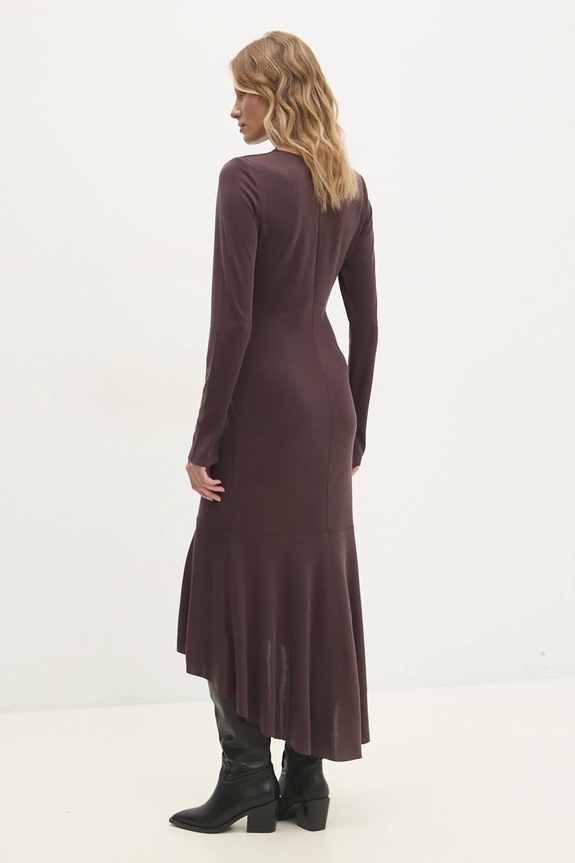 Answear.LAB sukienka WA24.SUD007 brązowy WA24