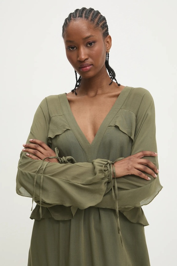 Answear.LAB sukienka zielony WA24.SUD014