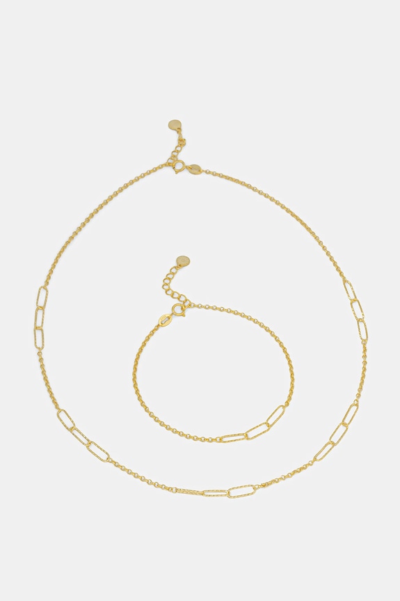 Answear.LAB collana e bracciale in argento placcato in oro oro plissettato oro SET130.4C.3C.hak