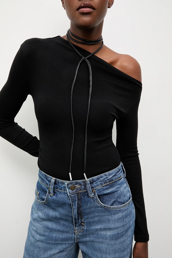 Answear.LAB colier din piele negru WA25-ASD000