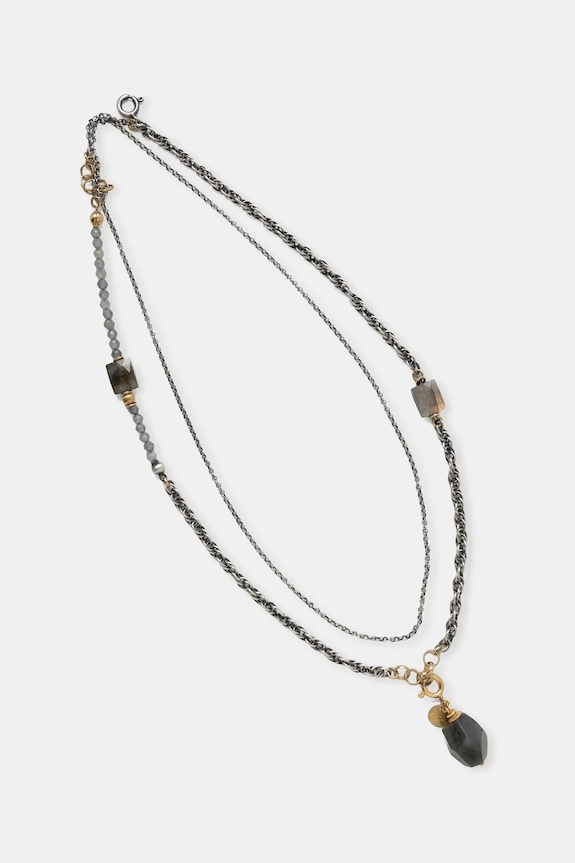 Answear.LAB collana con labradorite, fatta a mano d'argente placato oro altro grigio WA25-ASD015