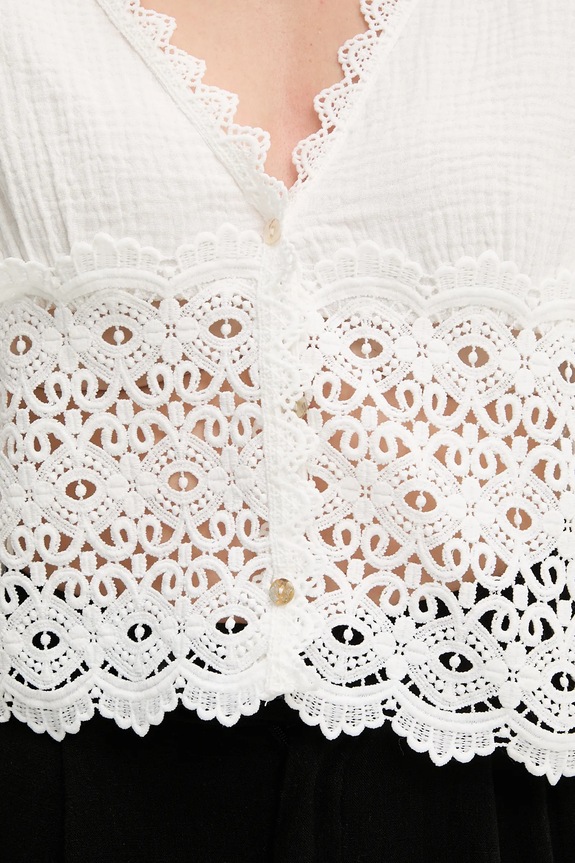 Βαμβακερό πουκάμισο Answear.LAB FT1021 λευκό