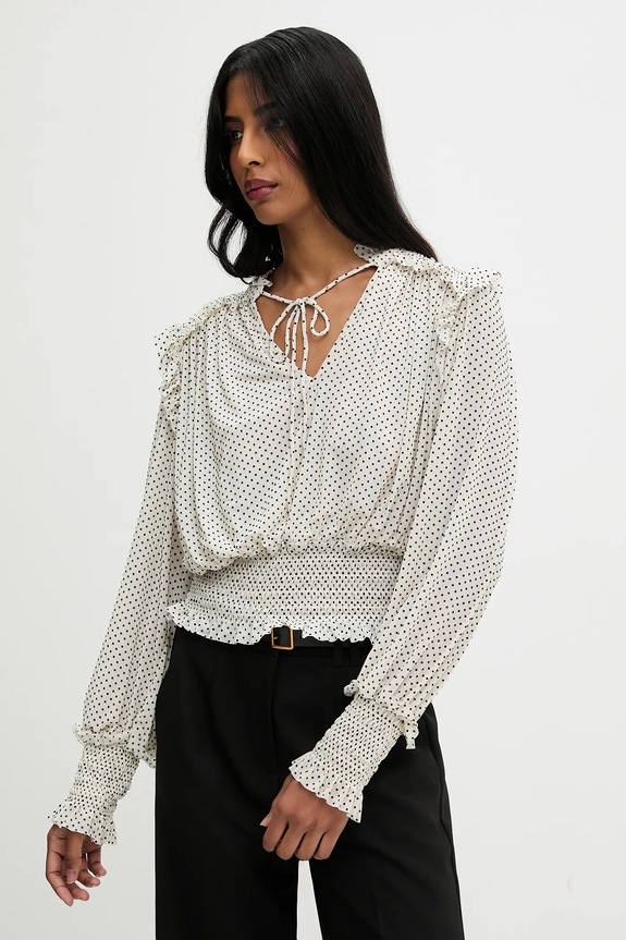 Blúzka Answear.LAB regular béžová 80966.1.FLK