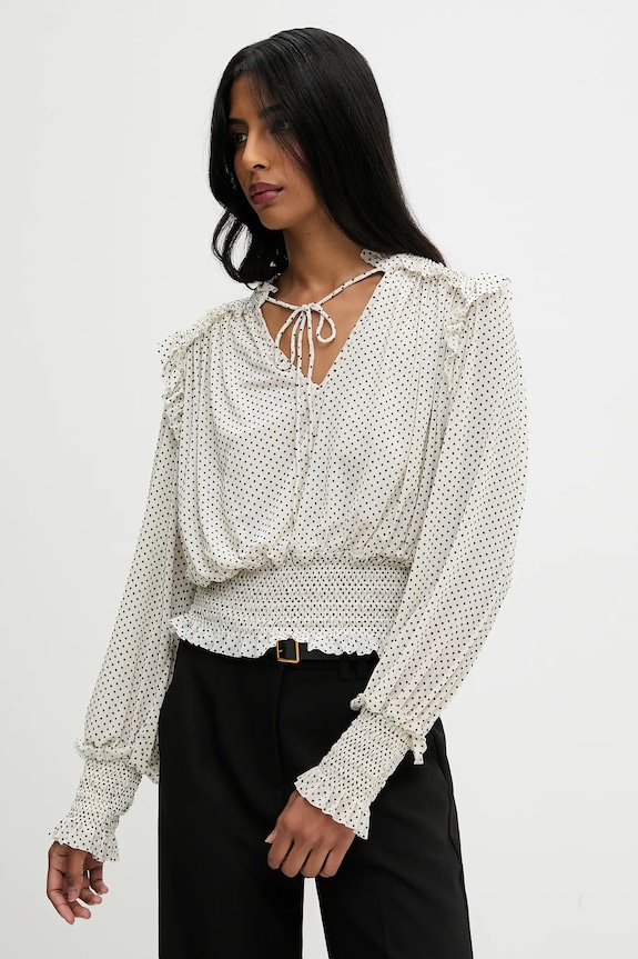 Blúzka Answear.LAB regular béžová 80966.1.FLK