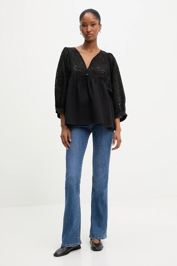 Answear Lab bluza din bumbac F.6420.TOS negru WA25