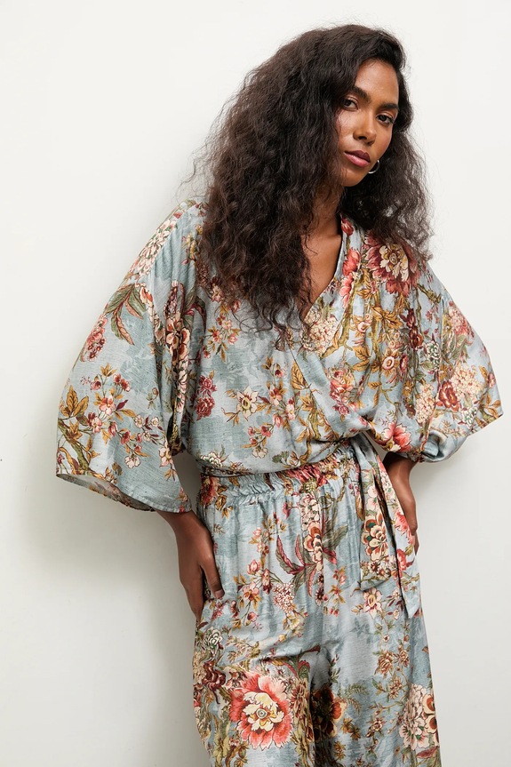Answear.LAB bluza cu modele albastru 93257.ilk
