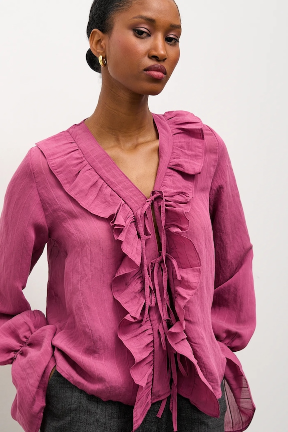 Μπλουζάκι Answear.LAB μακρύ μπορντό 080705.TOS