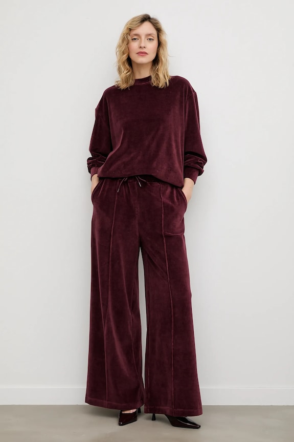 Βελούδινη μπλούζα Answear.LAB SS0162.TOS μπορντό WA25