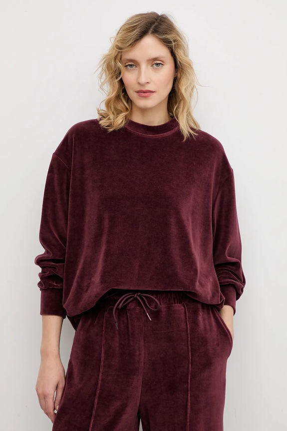 Βελούδινη μπλούζα Answear.LAB μπορντό SS0162.TOS