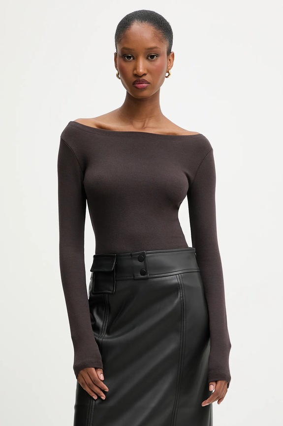 Answear.LAB camicia a maniche lunghe marrone dv.hit.sng.tak