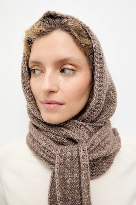 Answear.LAB kaptur z wełną merino beżowy 2505046-016
