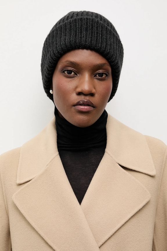 Answear.LAB caciula de lana melanj negru WA25-CDD001