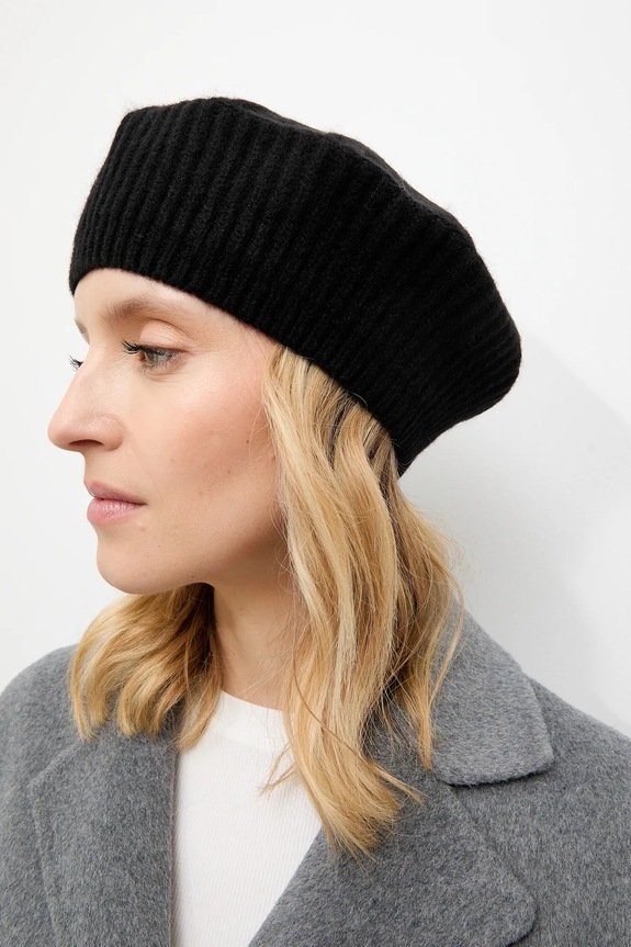 Answear.LAB beret wełniany wełna czarny L11.CMS
