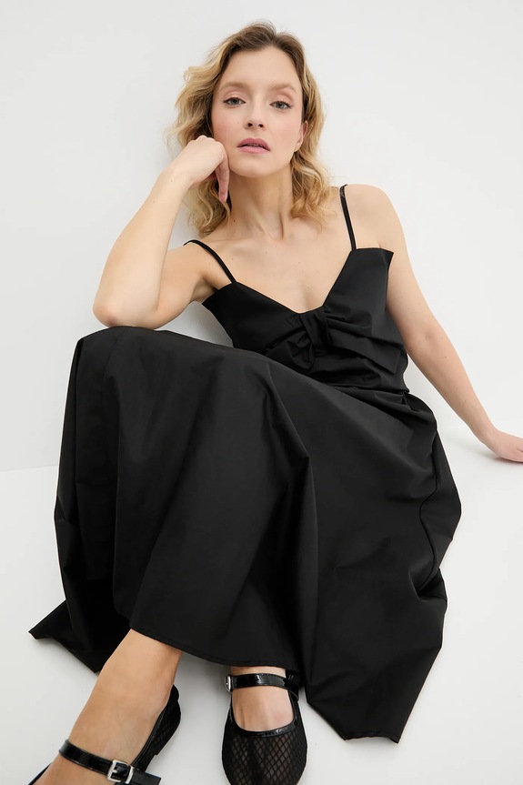 Bombažen komplet Answear.LAB Bombaž črna top3235.sd1636