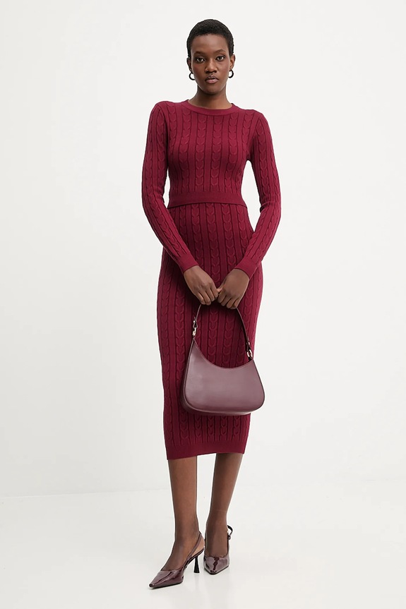 Answear.LAB sweter i spódnica dzianina bordowy MC7575.fh