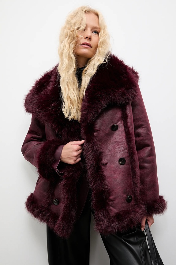 Plašč Answear.LAB Drugo bordo WA25-KPD006