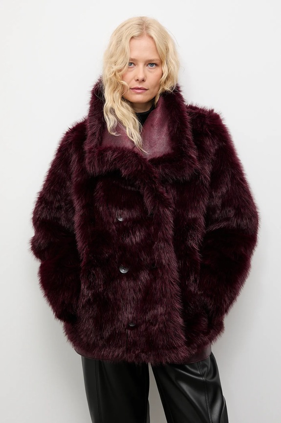 Plašč Answear.LAB bordo WA25-KPD006