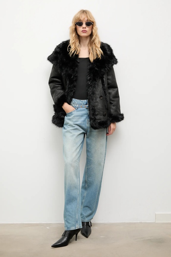 Plašč Answear.LAB WA25-KPD006 črna WA25