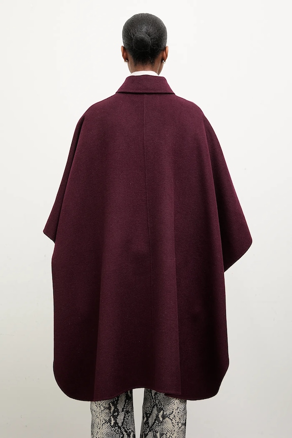 Vlněný kabát Answear.LAB burgundské WA25-KPD008