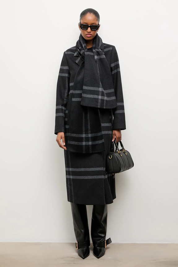 Odzież Answear.LAB płaszcz wełniany WA25-KPD014 granatowy