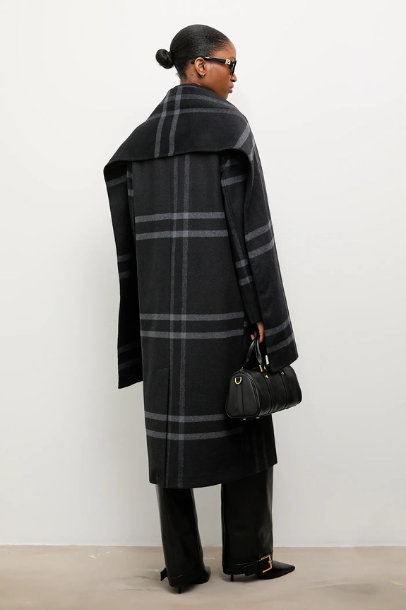 Answear.LAB płaszcz wełniany granatowy WA25-KPD014