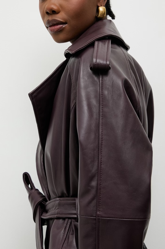 Answear.LAB giacca corta da donna in pelle NOA dalla collezione Unscripted NOA granata