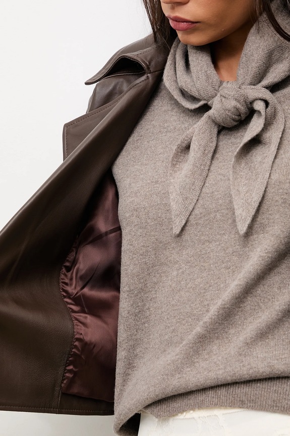 Answear.LAB kratka jakna ženska kožna iz kolekcije Unscripted NOA NOA