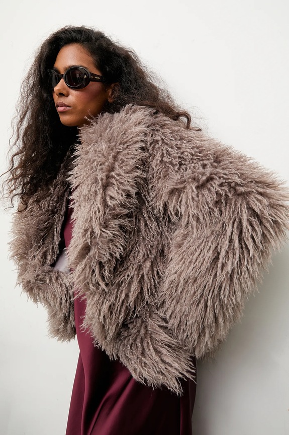 Jakna Answear.LAB bez tople podstave smeđa 8718.fh