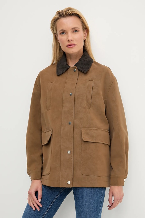Μπουφάν Answear.LAB oversize καφέ 3567.F